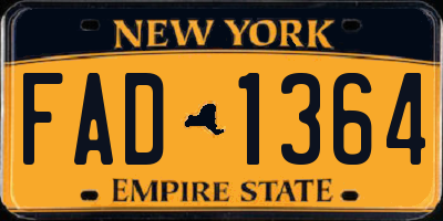 NY license plate FAD1364