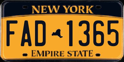 NY license plate FAD1365