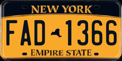 NY license plate FAD1366