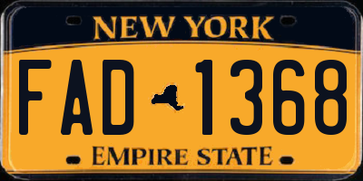 NY license plate FAD1368