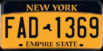 NY license plate FAD1369