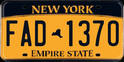 NY license plate FAD1370