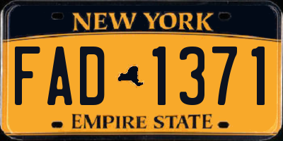 NY license plate FAD1371