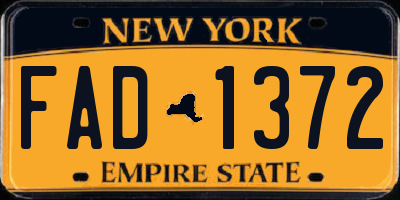 NY license plate FAD1372