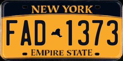 NY license plate FAD1373