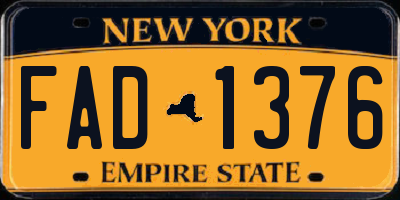 NY license plate FAD1376