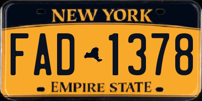 NY license plate FAD1378