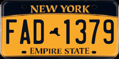 NY license plate FAD1379