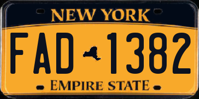 NY license plate FAD1382