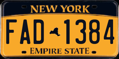 NY license plate FAD1384