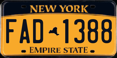 NY license plate FAD1388