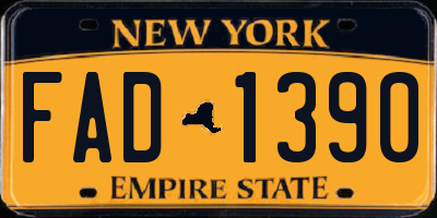 NY license plate FAD1390