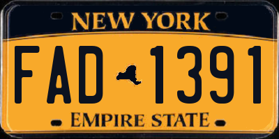 NY license plate FAD1391