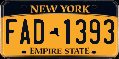 NY license plate FAD1393