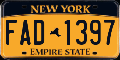 NY license plate FAD1397