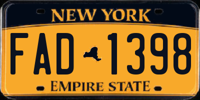 NY license plate FAD1398