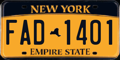 NY license plate FAD1401