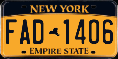 NY license plate FAD1406