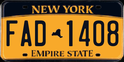 NY license plate FAD1408