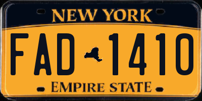 NY license plate FAD1410