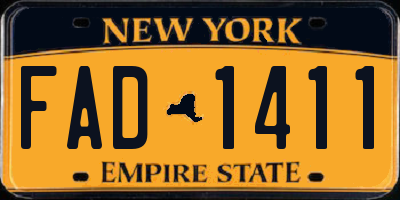 NY license plate FAD1411