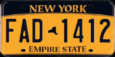 NY license plate FAD1412