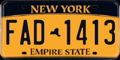 NY license plate FAD1413