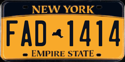 NY license plate FAD1414