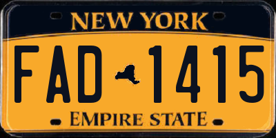 NY license plate FAD1415