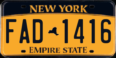 NY license plate FAD1416