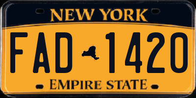 NY license plate FAD1420