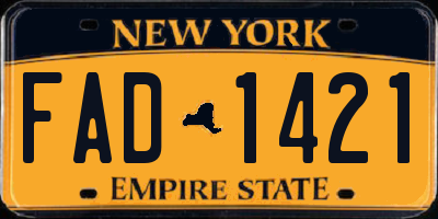 NY license plate FAD1421