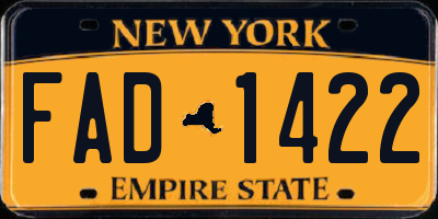 NY license plate FAD1422