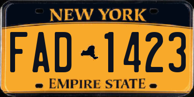 NY license plate FAD1423