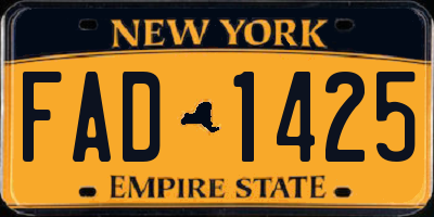 NY license plate FAD1425