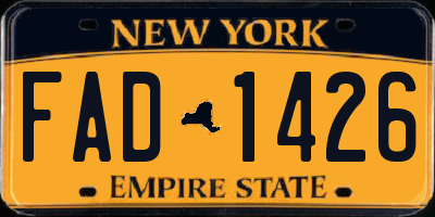 NY license plate FAD1426