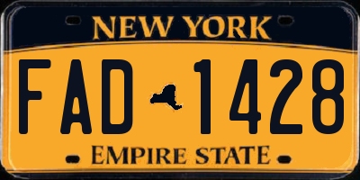 NY license plate FAD1428