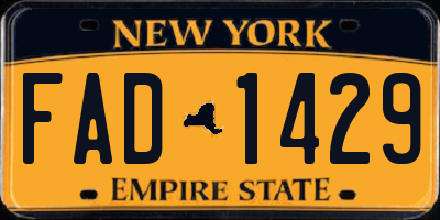 NY license plate FAD1429