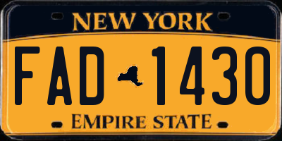 NY license plate FAD1430