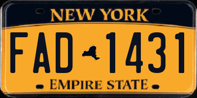 NY license plate FAD1431