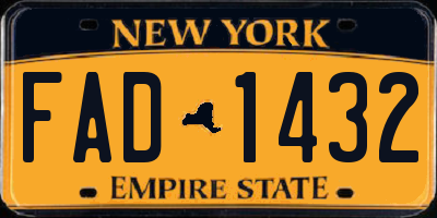 NY license plate FAD1432