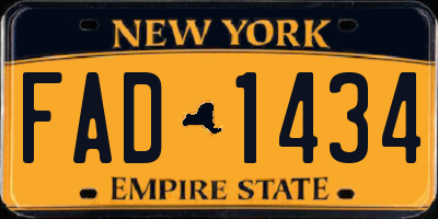 NY license plate FAD1434