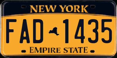 NY license plate FAD1435