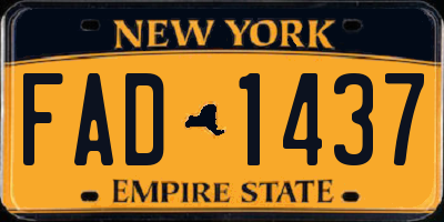 NY license plate FAD1437