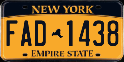 NY license plate FAD1438