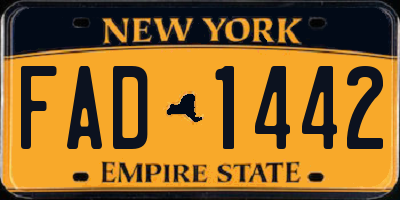 NY license plate FAD1442