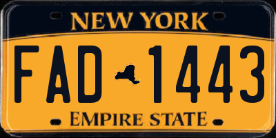 NY license plate FAD1443