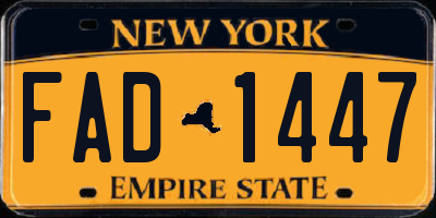 NY license plate FAD1447