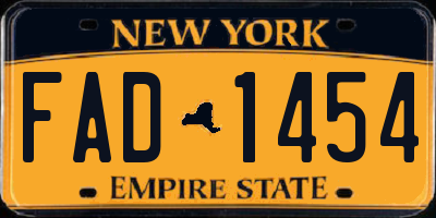 NY license plate FAD1454