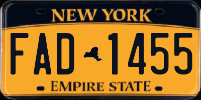 NY license plate FAD1455